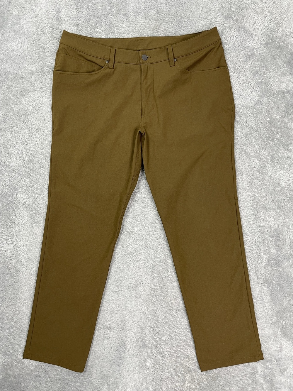 Lululemon Chino Pants Mens 36x30 Brown Regular Fit Microfiber 5 Pocket Casual